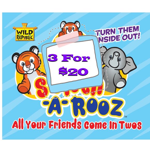 🔥3 For $20 🔥New w/Tag Penguin Reversible Plush Purple/Blue Switch-A-Rooz 8" - Picture 2 of 15